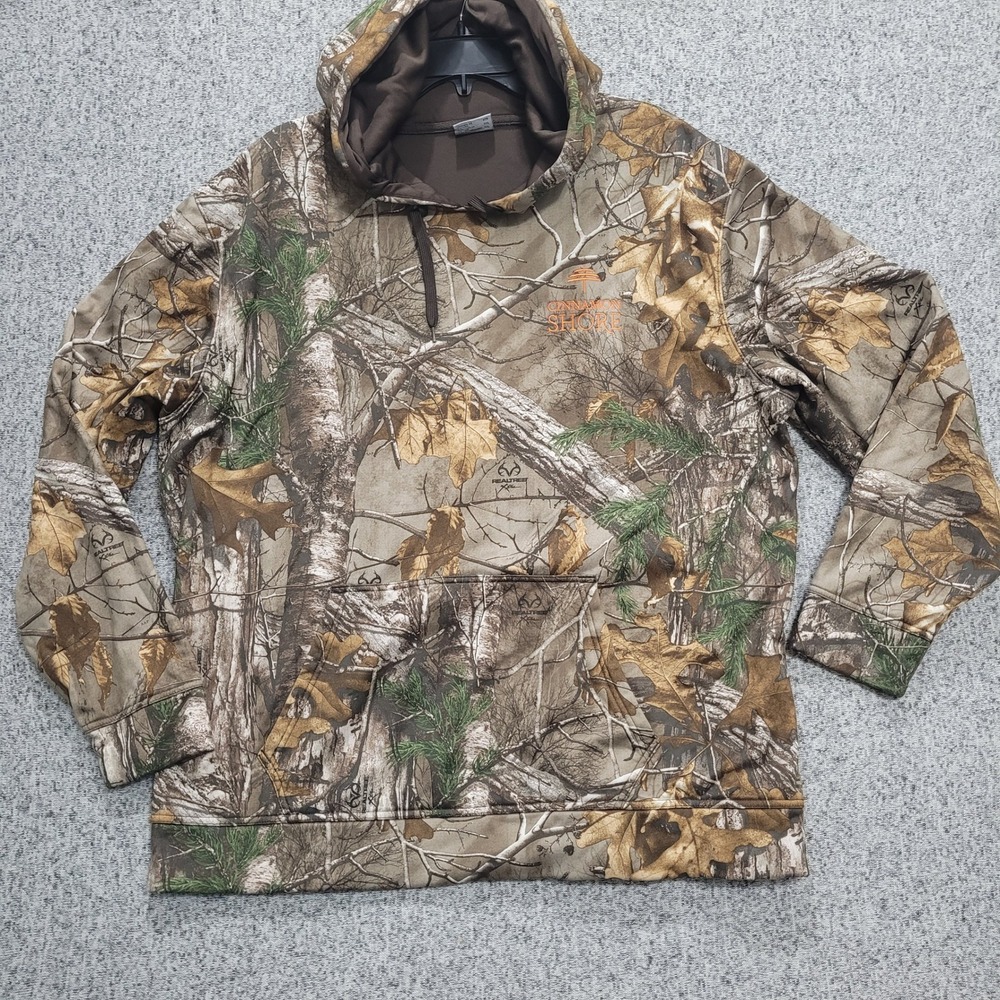 Columbia Mens XXL Realtree Xtra Camo Hoodie Cinnamon Shore Pullover Sweatshirt